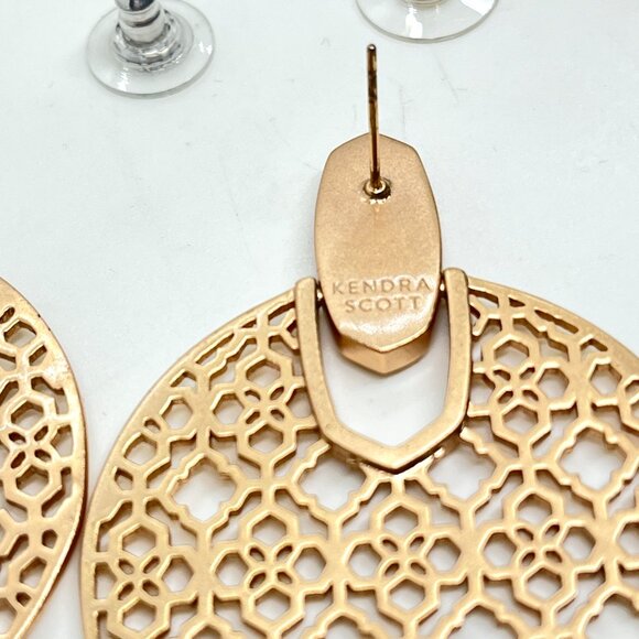 KENDRA SCOTT DIDI ROSE GOLD FILIGREE STATEMENT ROUND DROP EARRINGS NWT NORDSTROM - Picture 10 of 12